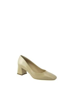 RON White "Lizbeth" Square Toe Block Heel BNWT Italy Nude Pump Patent